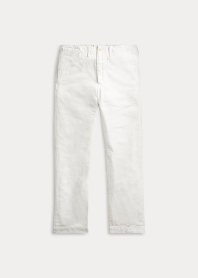 Pantalones Chinos Ralph Lauren Hombre Blancos - Cotton Stonewashed - LDYMC6820